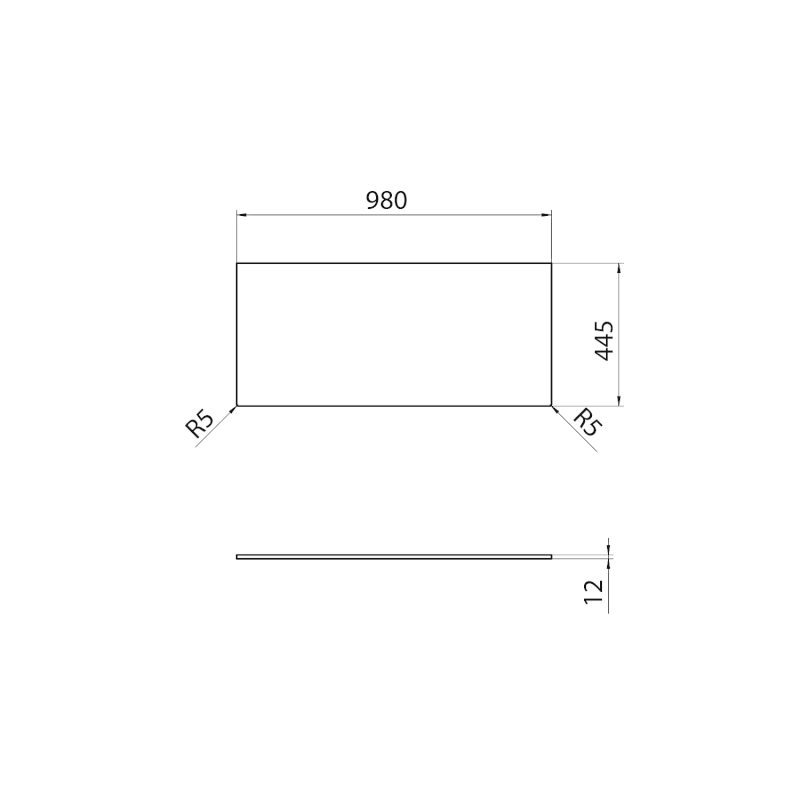 Deska Rockstone 980x12x445mm, bílá mat DTR98-0101