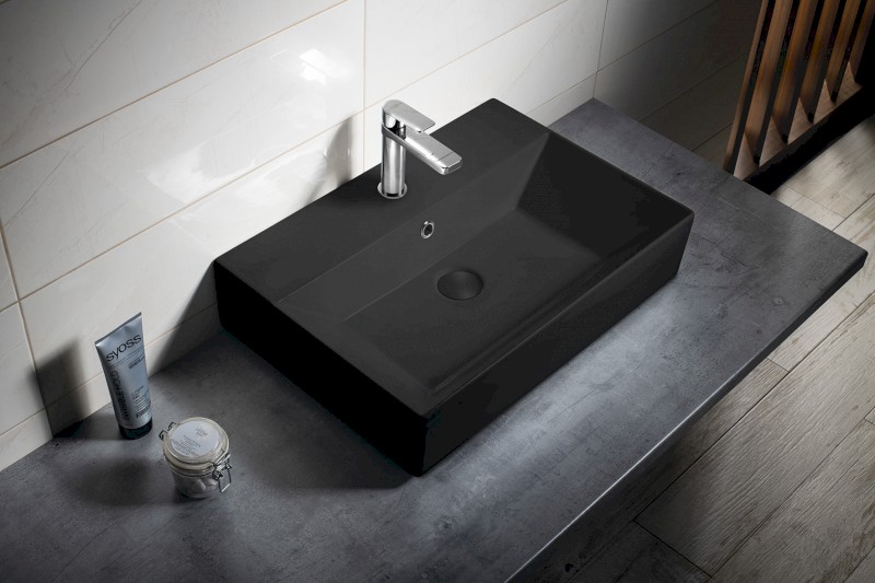 SISTEMA keramické umyvadlo 60x42cm, černá mat 10SF50060-2N