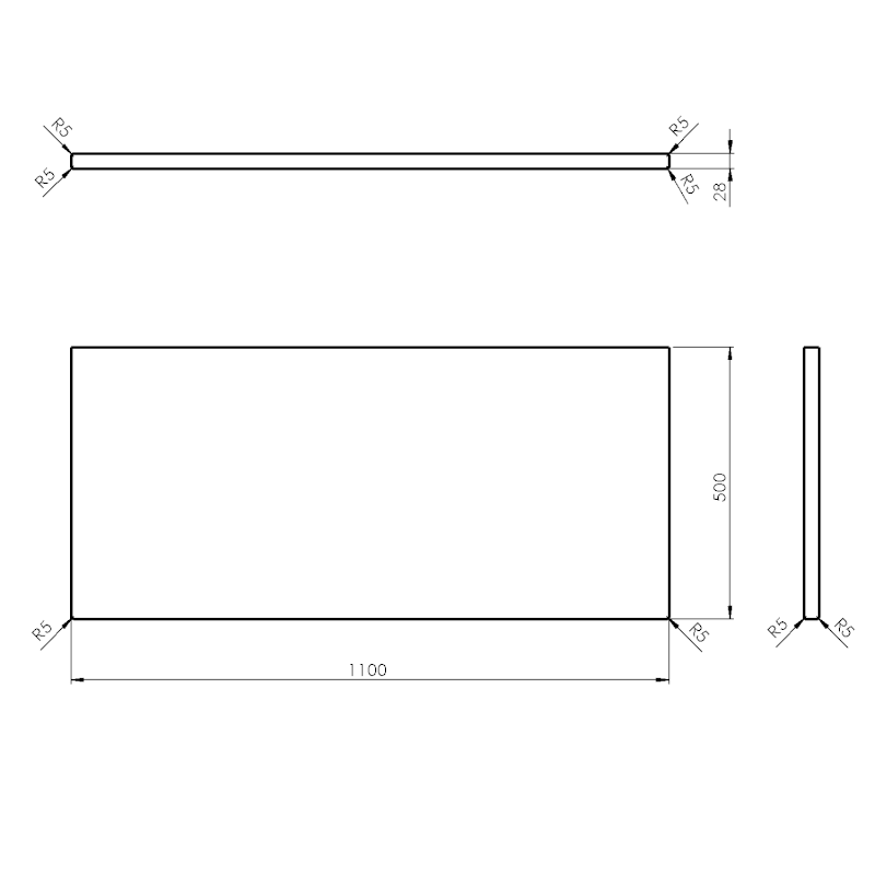 WOODY deska 1100x28x500mm, masiv přírodní dub WD110-70
