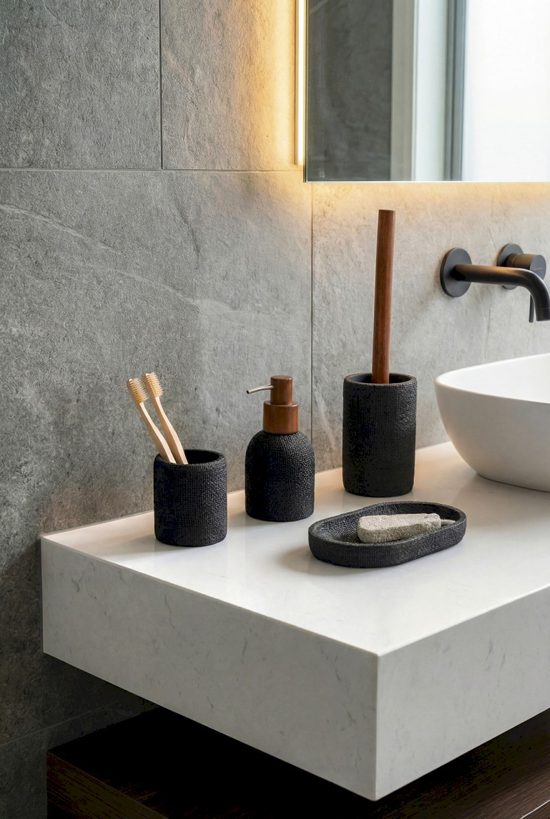 CRAFT WC štětka na postavení, acacia/černá 8572