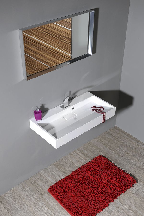 AMUR umyvadlo, litý mramor, 90x46cm, kryt výpusti, bílá 55032