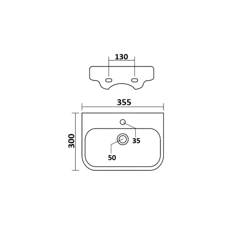 VIBRANT keramické umyvadlo 36x30cm, bílá 201.099.0