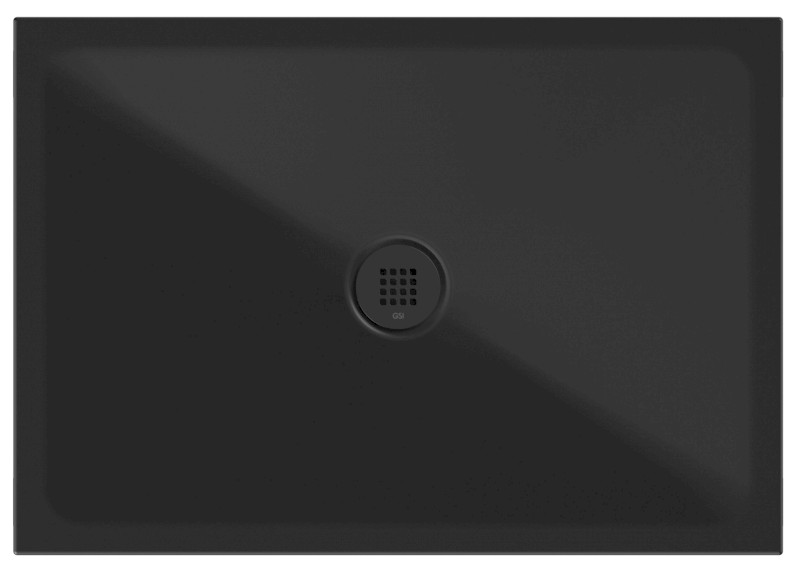 Keramická sprchová vanička, obdélník 100x70x2cm, černá mat 46100726