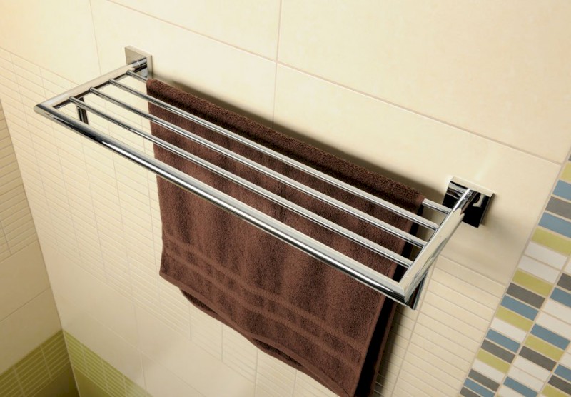 X-SQUARE polička na ručníky s hrazdou 650x110x215mm, chrom XQ601