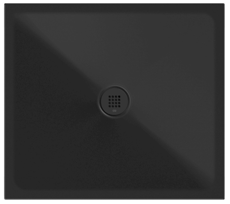 Keramická sprchová vanička, obdélník 90x80x2cm, černá mat 46090826