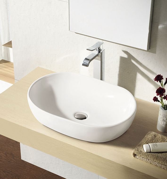 CALEO keramické umyvadlo na desku, 60x42cm, bílá CA590