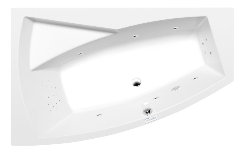 EVIA L hydromasážní vana, 170x100x47cm, Highline Hydro, chrom 21611.5010
