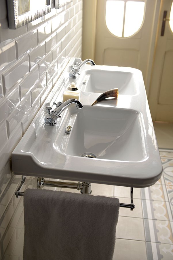 WALDORF keramické dvojumyvadlo 150x55cm, bílá 4143K1