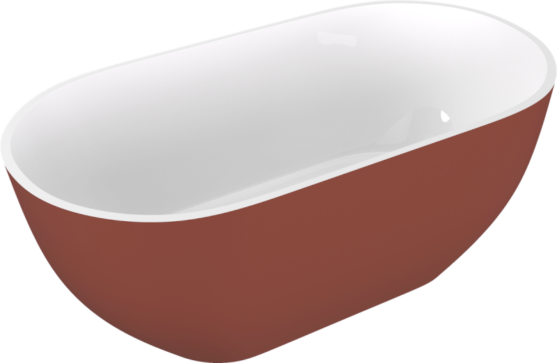 REDUTA volně stojící vana litý mramor 171x81x58cm, bílá/hnědá mat 71842.72