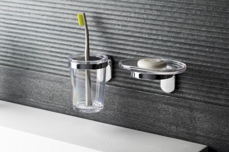 ZERO držák kartáčků, chrom/ABS ZE004