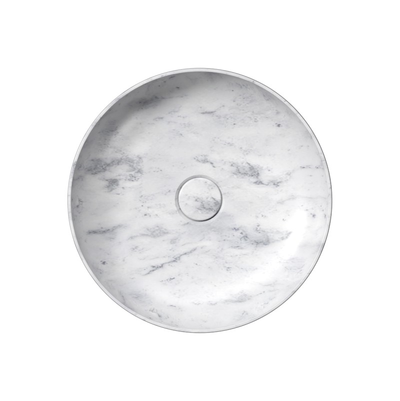 ALTACERAMICA keramické umyvadlo na desku, průměr 40cm, mramor/bílá mat AC30735