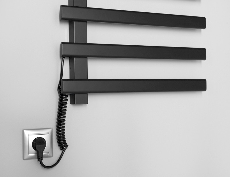 ELCOR elektrický sušák ručníků 480x920x50 mm, 128 W, černá mat EB460