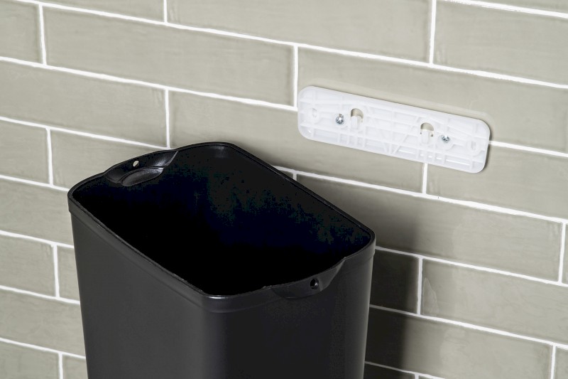 COLORED odpadkový koš nástěnný 23l, ABS, Soft Touch, černá mat A74201NE