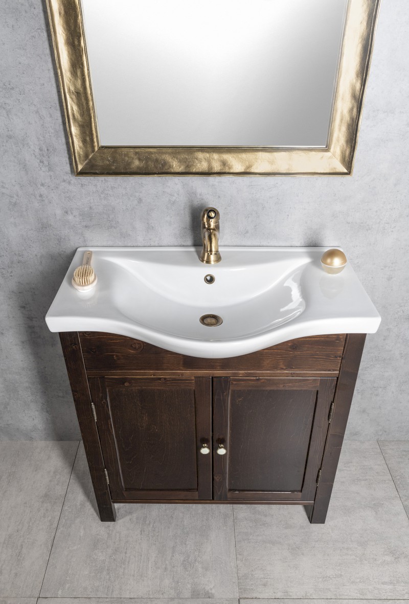 AMBRA umyvadlová skříňka 75,5x82x34,5cm, mořený smrk AB8040