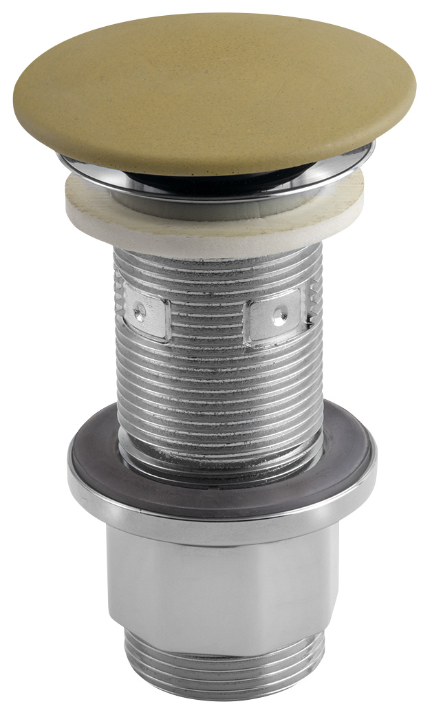Umyvadlová výpust 5/4“, click-clack, betonová zátka, 10-80mm, žlutá mat FG922