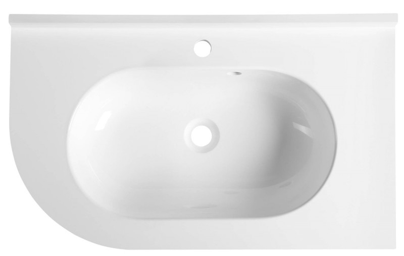 PULSE umyvadlo rohové, litý mramor, 75x45cm, pravé, bílá BM658