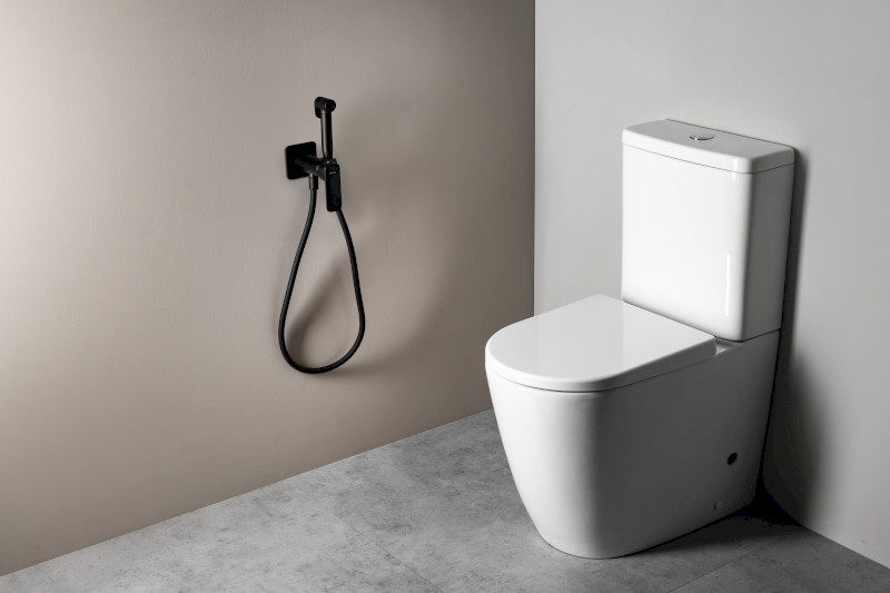 SPY podomítková bidetová baterie se Stop sprškou, černá mat PY13/15