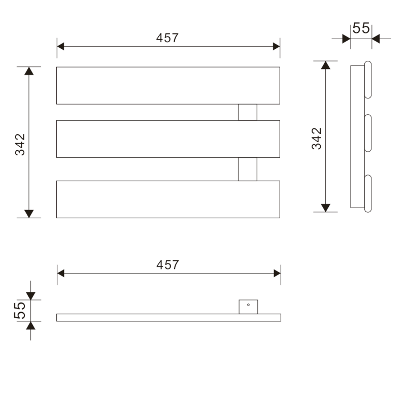 ELVIS elektrický sušák ručníků 457x342x55 mm, 50 W, bílá EB480