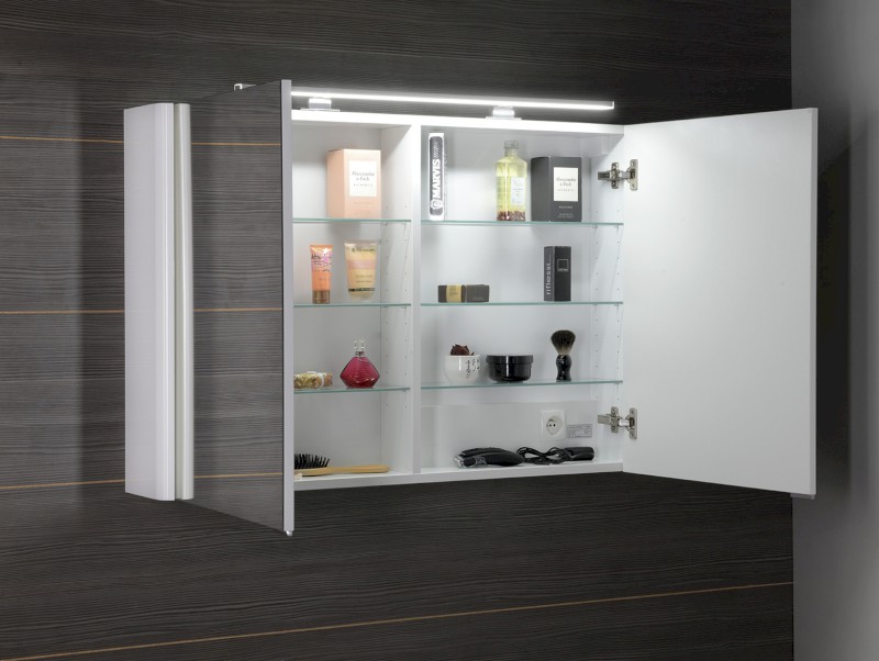 LUCIE galerka s LED osvětlením, 106x70x17cm, bílá LU105-0030