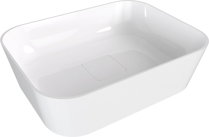 BANERA SQUARE umyvadlo na desku, litý mramor, 50x36cm, bílá 14596