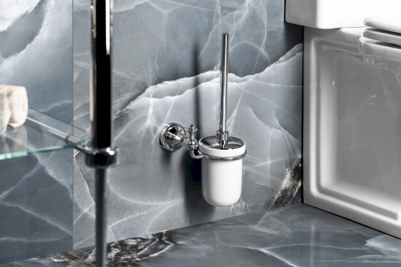 NEVIS WC štětka závěsná, keramika, chrom NV330313