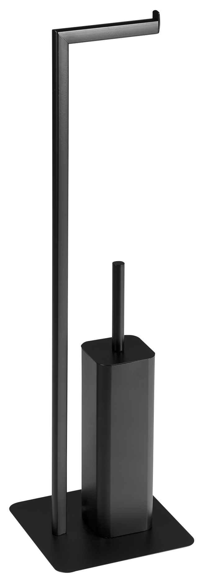 FELIX stojan s držákem na toaletní papír a WC štětkou, hranatý, černá mat 133214