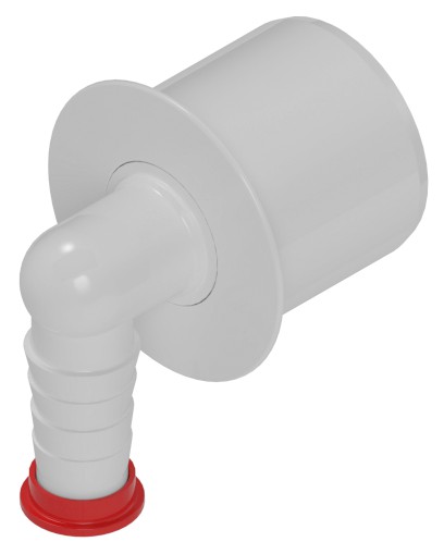 HT koncovka rohová pro připojení hadice 21mm, DN50 168.462.0