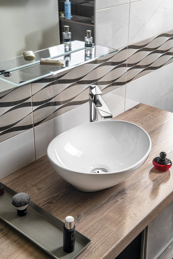 Keramické umyvadlo na desku, 42x34cm, bílá 49412