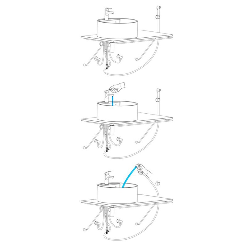 SIEGER stojánková umyvadlová baterie s bidetovou sprchou, chrom 914.013.1