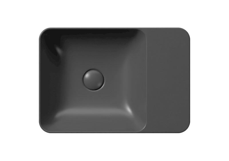 MODO keramické umyvadlo na desku 50x35cm, bez otvoru, černá mat 9884026