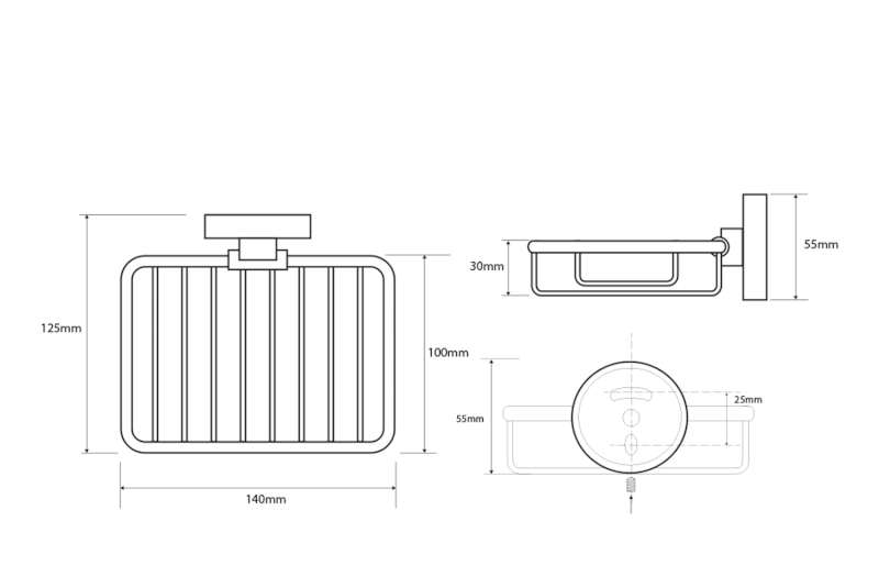 X-ROUND mýdlenka drátěná, chrom XR801