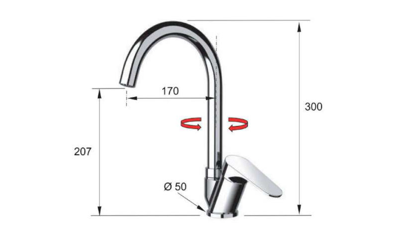 CORNELI stojánková dřezová baterie, černá mat CE60/15