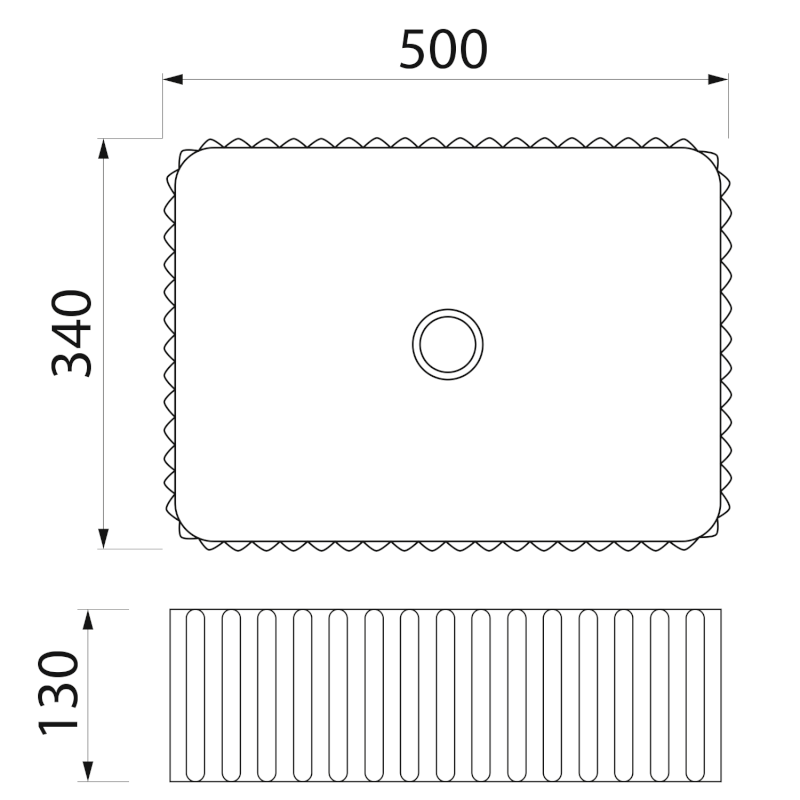 PICOBELLO keramické umyvadlo na desku 50x34cm, bílá AR485