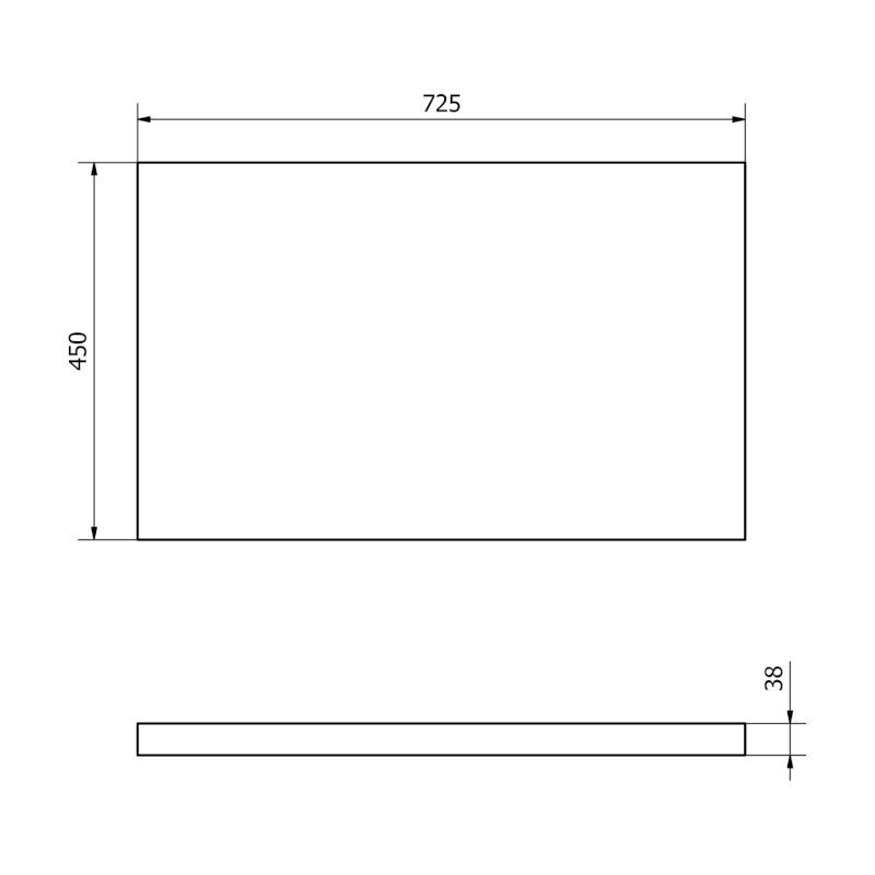 VEGA deska pod umyvadlo 72,5x45cm, dub černý VG675