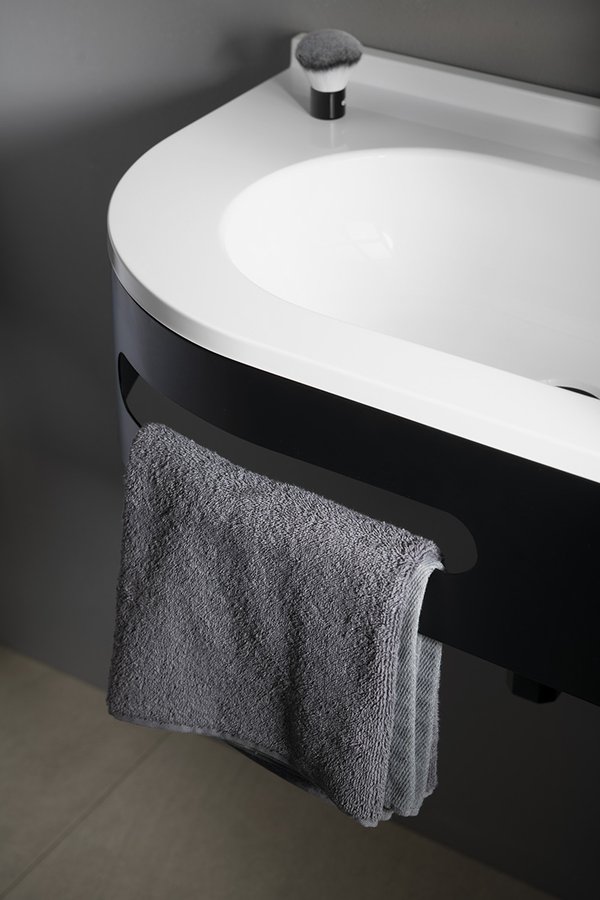 PULSE konzole s držákem ručníků, pravá, černá mat BM658-CP
