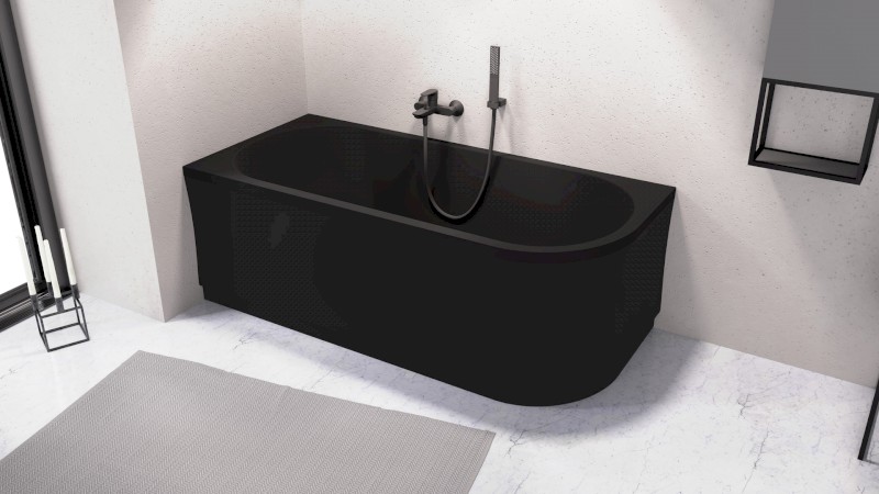 VIVA L asymetrická vana 175x80x47cm, černá mat 70119.21