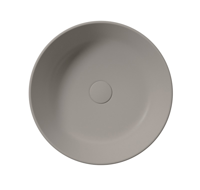 KUBE X keramické umyvadlo na desku, průměr 45cm, tortora mat 942705