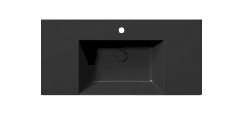 KUBE X keramické umyvadlo 100x47cm, s odkládacími plochami, černá mat 9451126
