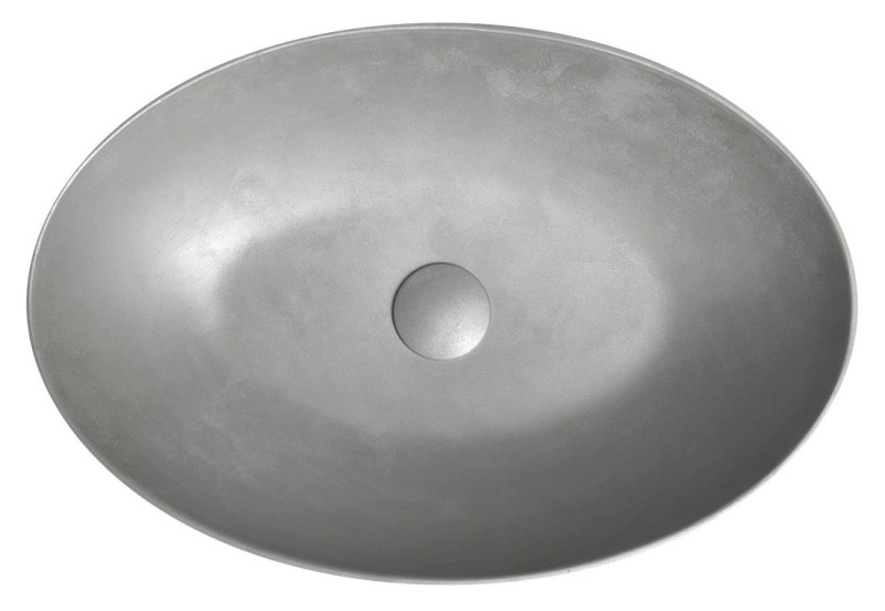 FORMIGO betonové umyvadlo na desku, 60x40cm, stříbrná mat FG219
