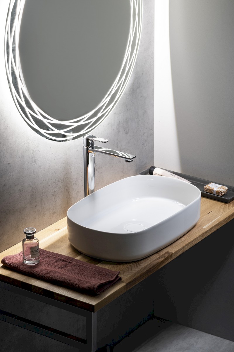 INFINITY OVAL keramické umyvadlo na desku, 55x36cm, bílá 10NF65055