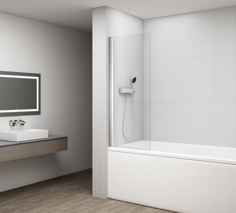 ROTA vanová zástěna otočná 750mm, čiré sklo FA750