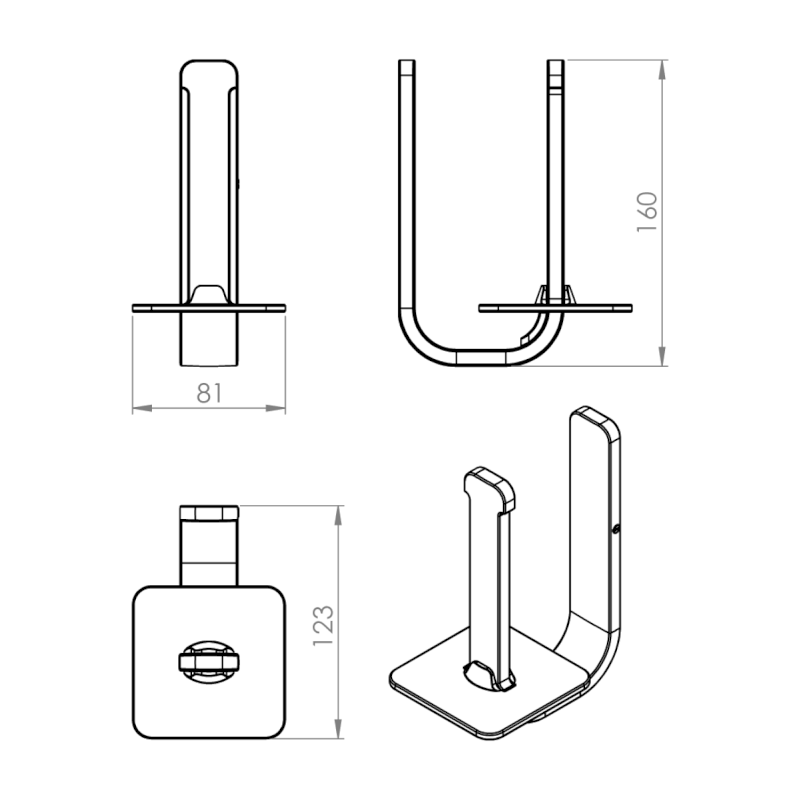 OUTLINE držák toaletního papíru rezervní, černá mat 3224214