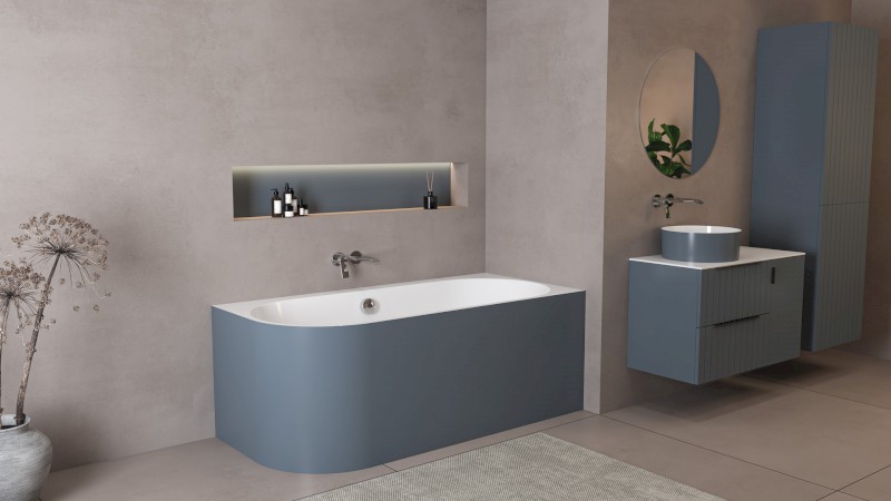 ASTRA R MONOLITH asymetrická vana 160x75x60cm, bílá/siena 34611M.42