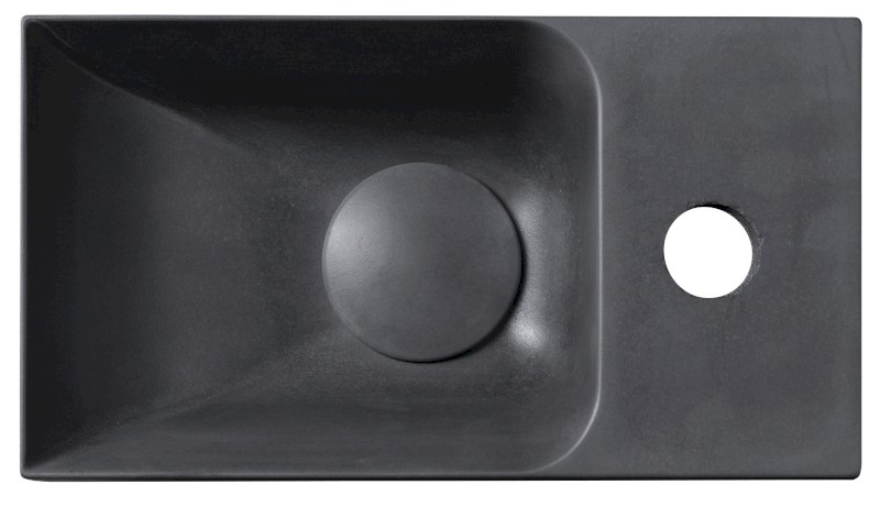 PICCOLINO betonové umývátko 30,8x17cm, baterie vpravo, antracit mat PK30516