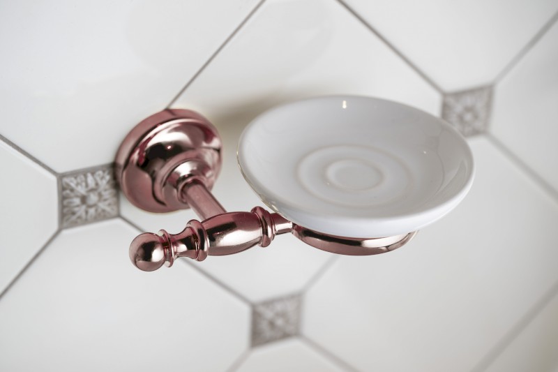 PERLA mýdlenka, keramika, růžové zlato PE1067