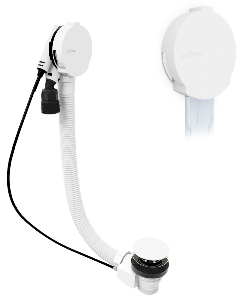 Vanová souprava s napouštěním, bovden, délka 600mm, zátka 72mm, bílá 71851.10