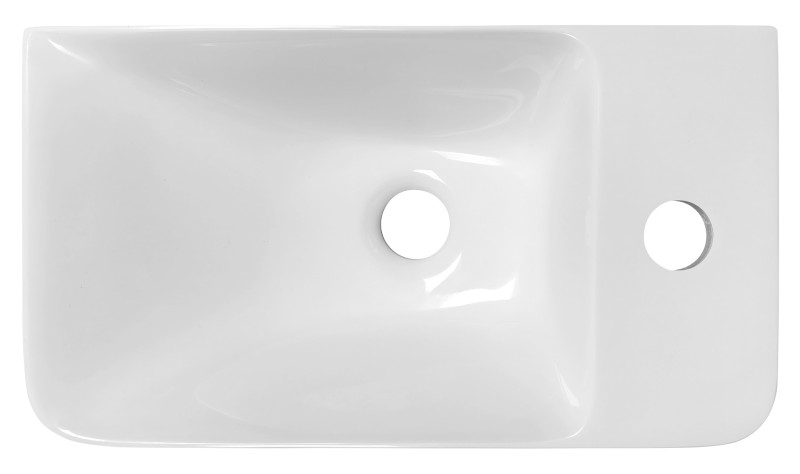 ZORBA umývátko 40x22cm, litý mramor, baterie vpravo, bílá ZB402