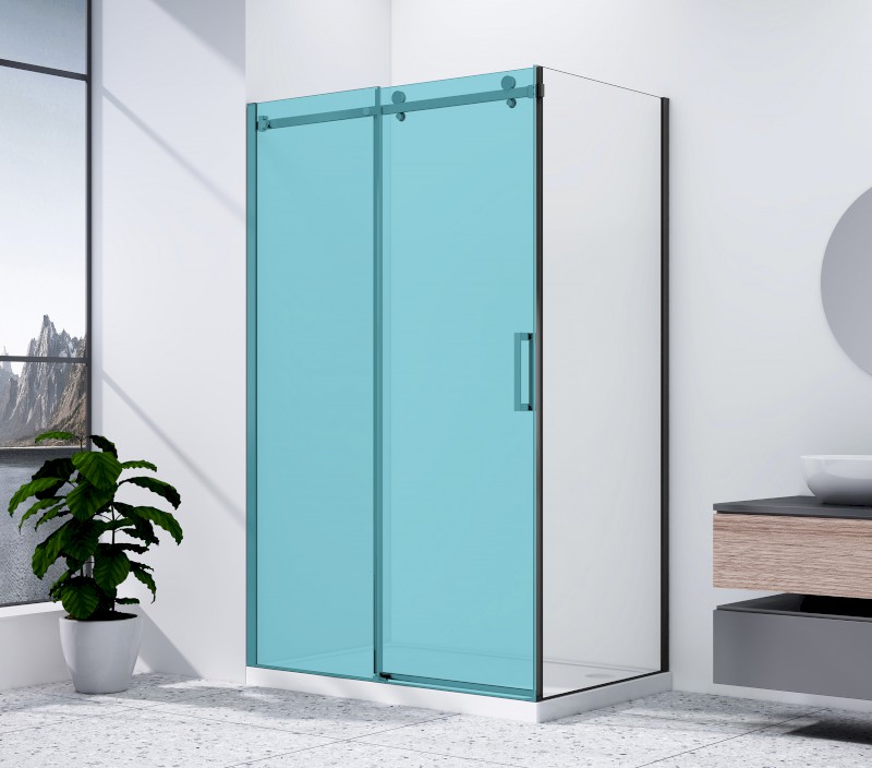 DRAGON BLACK boční stěna 900mm, čiré sklo GD7290B