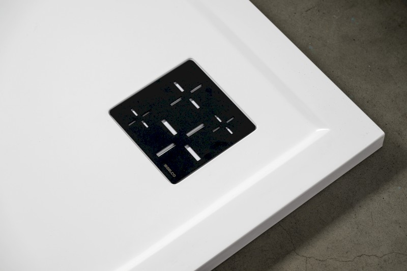 Vaničkový sifon, průměr otvoru 90 mm, DN40, krytka černá KSM107B-SN90