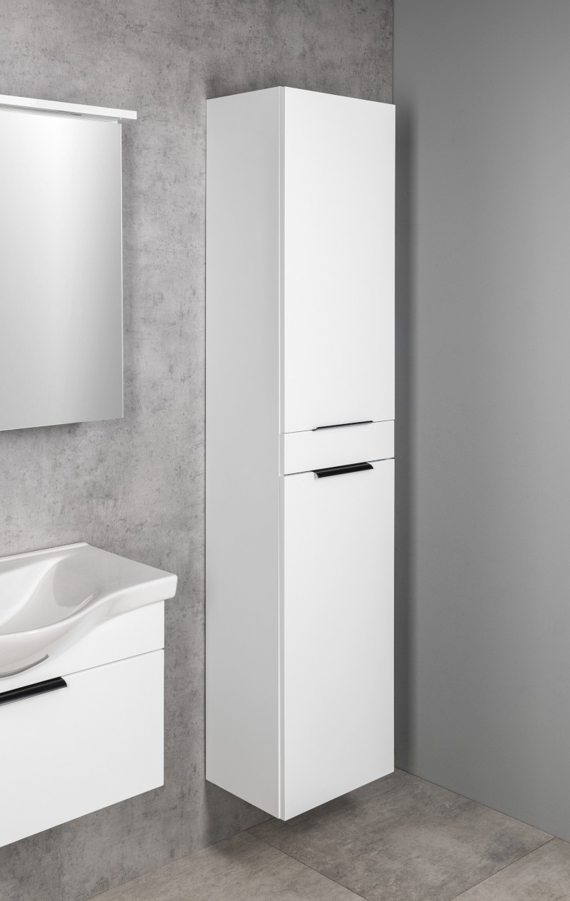 AKIRA vysoká skříňka 180x40x30cm, bílá AK180